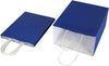 Oikss 100 Pack 8X4.75X10 Inch Medium Royal Blue Kraft Paper Bags with Handles Bulk for Birthday Wedding Party Favors Grocery Retail Shopping Business Goody Craft Gift Bags Sacks, (100Pcs Count)