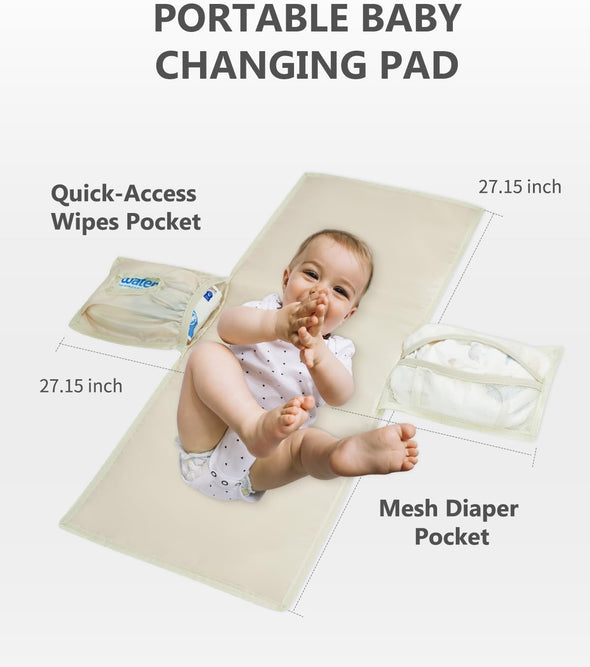 CEI-CEI Neoprene Diaper Bag Backpack Waterproof Baby Changing Bags for Mom and Dad with Changing Pad Large Travel Maternity Tote with Insulated Pockets and Organised Compartments (Oat)