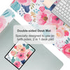 Colorful Star Large Mouse Pad, Pink Floral Desk Mat for Desktop, Women Girls Flowers PU Leather Waterproof Desk Pad, Computer PC Laptop Protector Gaming Mouse Pads for School Office Home 31.5" X 15.7"