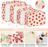 KPX 8 Set Packing Cubes for Travel, Luggage Packing Organizers Accessories Large Toiletries Bag for Clothes Shoes Cosmetics (Strawberry)