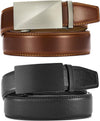 CHAOREN Leather Ratchet Belt Men 2 Pack - Customizable Fit, Effortless Style (35Mm)