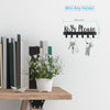 Mini Keys Please Holder on Wall,Small Key Holder Wall Mounted,Black Metal Decorative Key Rack Hooks for Garage,Mudroom,Hallway,Entryway,Front Door,Office(Mini Size:7.28 X 2.95 Inch)