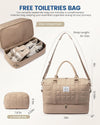 LOVEVOOK Large Duffle Bag for Travel, Puffer Weekend Bags for Women Travel Tote, Carry on Duffel Bag for Airplanes, 18 Inch Personal Item Bag Gym Bag Women, Coffee