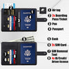 GOAUS Passport Holder for Travel with Airtag Card Slots, Money Pocket, Women Men RFID Blocking Wallet Book Case Black