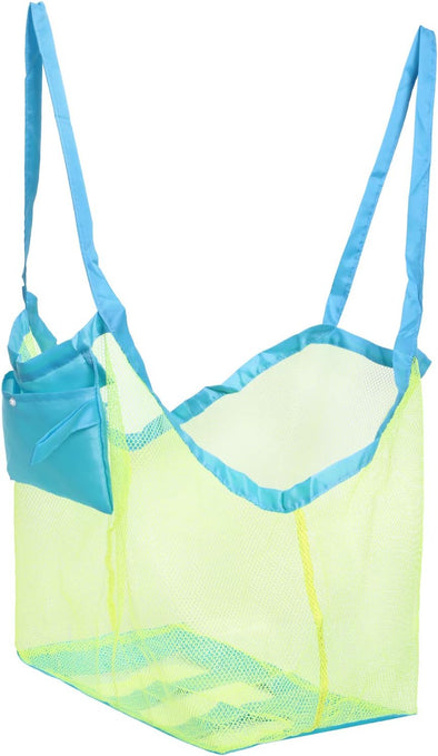 Mesh Beach Bag - Foldable Large Children'S Storage Bag, Classic Mesh Toy Tote for Beach, Clothes, Towels, Shells
