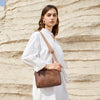 BOSTANTEN Small Crossbody Purse for Women Triple Zip Cell Phone Leather Handbag with Colored Shoulder Strap