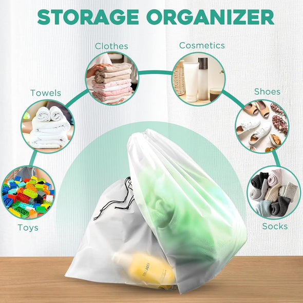 Transparent Shoe Bags for Travel 22 Pack Large Clear Shoe Organizers Pouch with Rope Portable Drawstring Storage Bag for Men & Women