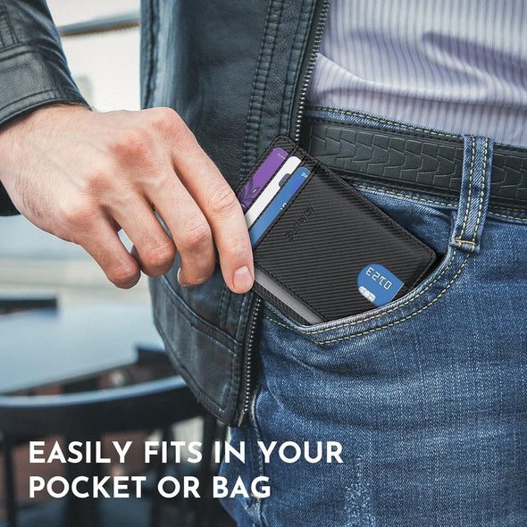 Buffway Slim Minimalist Front Pocket RFID Blocking Leather Wallets for Men and Women