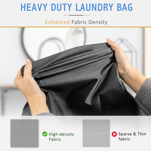 Extra Large Laundry Bag with Handles, Heavy Duty, Travel Laundry Bag for Dirty Clothes, 28" X 40" (Black)