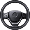 Elantrip Sport Leather Steering Wheel Cover 14 1/2 Inch to 15 Inch Universal, Padded Soft Grip Breathable for Car Truck SUV Jeep, anti Slip Odorless Black