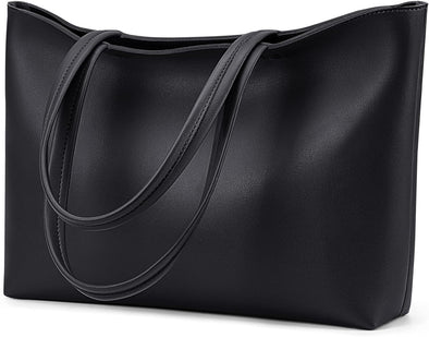 KALIDI Tote Bag Zipper Shoulder Bag Faux Leather Purses Satchel for Women Large Casual Handbag Work Dating College