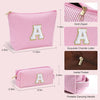YOOLIFE Mothers Day Gifts for Women | Personalized Initial Makeup Bag | Pink Cosmetic Bag Travel Bag | 11 12 13 14 15 16 Years Old Girl Gifts Graduation Teacher Gifts Teen Girl Gifts Trendy Stuff A