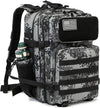 QT&QY 25L/35L/45L Military Tactical Backpack for Men Molle Daypack 3 Day Bug Out Bag Hiking Rucksack with Bottle Holder