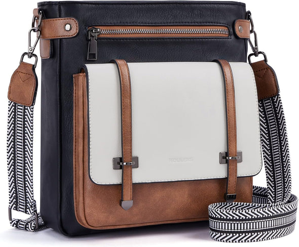 Crossbody Bags for Women,Multi Pocket Crossbody Purses Vegan Leather Shoulder Handbags Travel Purse Adjustable Strap