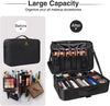 Relavel Makeup Case Large Makeup Bag Professional Train Case 16.5 Inches Travel Cosmetic Organizer Brush Holder Waterproof Makeup Artist Storage Box, 3 Layer Large Capacity, with Adjustable Strap