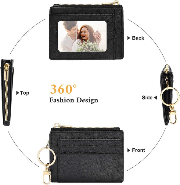 Sodsay Card Case Slim Front Pocket Wallet for Women Credit Card Holder with Keychain