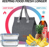 TELLUMO Lunch Bag, Insulated Lunch Bag for Women Men Large Lunch Box Container Reusable Leakproof Tote for Office, Work, School, Beach or Travel (Grey)