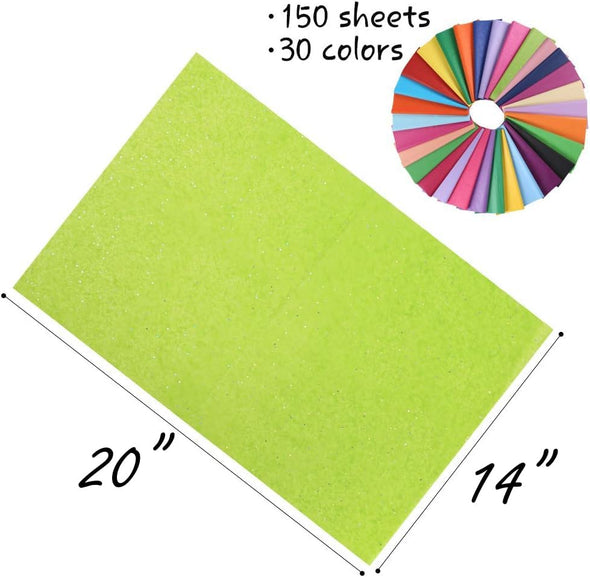 3 Otters 150 Sheets Tissue Paper, 14X20 Inch Tissue Paper for Gift Bags Multicolor Gift Wrap Supplies Bulk for Crafts Party Decorations Art Projects