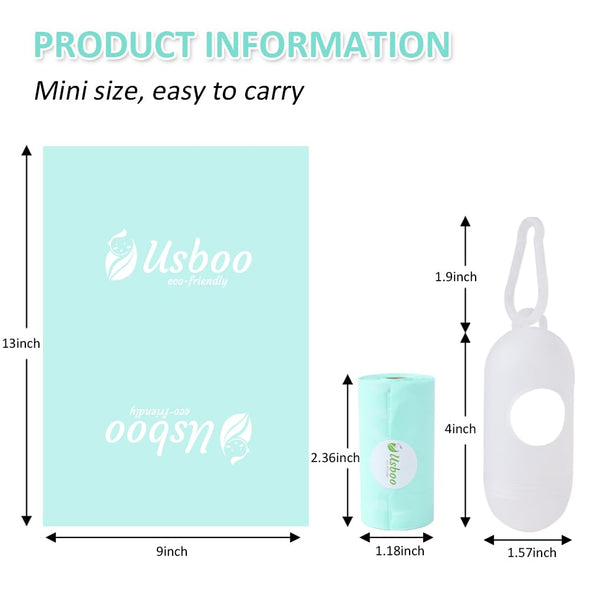 Diaper Bags Disposable for Baby, 8 Refill Rolls/120 Bags Dirty Disposable Diaper Bags with Dispenser, Convenient and Quick Diaper Disposal, Poop Bags,Rainbow