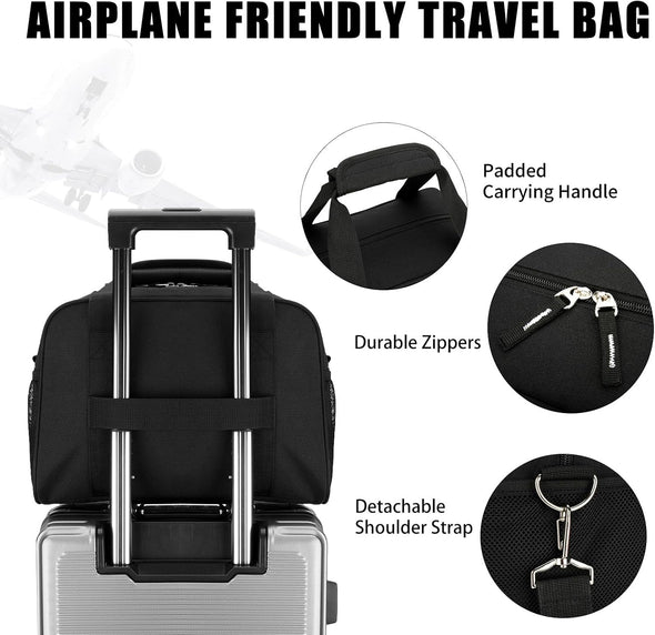 Small Gym Bag 14 Inch, Mini Duffel Bag for Women & Men, Carry on Lightweight for Travel Sport - Black