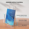 KTRIO Acrylic Brochure Holder 8.5 X 11 Inch, Plastic Clear Literature Holders Rack Card Display Trifold Brochures Stand, Stands for Flyer, Pamphlet, Magazine, Booklet, Desk & Wall Mount, 2 Pack