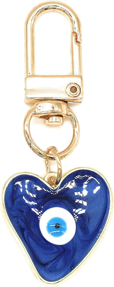 Evil Eye Keychains Sweat-Heart Keychains Protection Charm for Women Men Car Key Ring Bag Purse Accessories