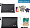 Fireproof Safe Money Document Bags - 2 Pack 13.4" X 9.8" and 10.6" X 6.7" Waterproof Zipper Bag, Fire & Water Resistant Storage Organizer Pouch for A4 A5 Documents Holder,File,Cash,Passport,Tablet