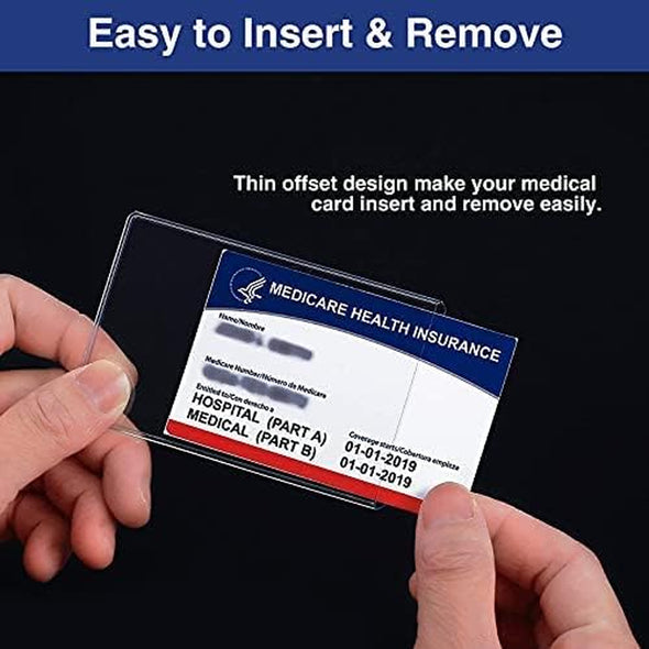 10 Pack New Medicare Card Holder Protector Sleeves, 12Mil Clear PVC Soft Waterproof Medicare Card Protector for New Medicare Card Credit Card Business Card, Heavy Duty Card Sleeves