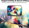 Credit Card Holder for Women Men RFID Blocking Wallet Small Business Metal Slim Mini Aluminum Hard Case (Watercolor Painting Hummingbird)