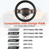 West Llama Customized Auto Car Steering Wheel Cover for Dodge RAM 1500 2500 3500, 15.5-16 Inch (Black-Large Size)