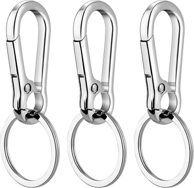Rainspire Key Ring Keychain Keyrings Key Chain Holder Clip Key Organizer Key Chain Ring for Men and Women, 3 Pack, Silver