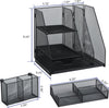 Desk Organizer, File Organizer for Desk with 2-Tier Paper Letter Tray, Drawer and 2 Pen Holder, Mesh Desktop Organization with Magazine Holder for Office Supplies