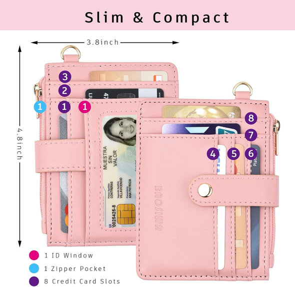 BAOSIWA Silicone Bracelet Keychain Wallet for Women Wristlet Card Holder Slim RFID Wallet with Zipper Pocket