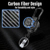 MNGARISTA 2-Pack Retractable Keychain, Heavy Duty 10 OZ Retraction 3K Carbon Fiber ID Badge Reel, Carabiner Badge Holder Hook Upgraded 31.5" Stainless Steel Cord Lanyard with Clip Strap and Key Ring