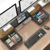 WESTREE Dual Monitor Stand Riser with Two Drawers, Extra Large Storage for 2 Monitors, Desktop Oraganizer Computer,Laptop,Screen,Printer,Tv