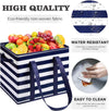WISELIFE 3 Pack Reusable Grocery Bags Large Water Resistant Grocery Collapsible Heavy Duty Tote Bags for Shopping Picnic