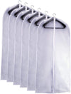 Hanging Garment Bags Cover 24''X48'' Lightweight Clear White Suit Protector Cover Bag (Pack of 6) with Study Full Zipper for Suit Clothes Storage Closet