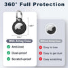 For Airtag Holder Case with Keychain, Shockproof GPS Cover Anti-Scratch Key Chain for Air Tags, for Airtag Accessories for GPS Item Tracker Cases for Bags, Luggages, Black