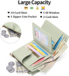 GAEKEAO Small Wallets for Women Leather RFID Blocking Bifold Zipper Pocket Wallet Card Case Purse with ID Window