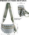 Black and White Checkered Crossbody Bag Bum Bag for Women,Spacious Checkered Purse Fanny Packs Belt Bag
