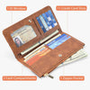 Cow Print Wallets for Women Bifold Credit Card Holder, Rfid Blocking, ID Window, Western Slim Wallet with Zipper Coin Pocket for Ladies, Cow Brown