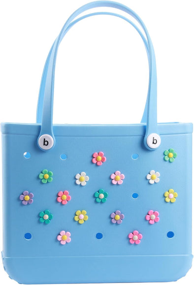 30PCS Bogg Bag Charms, Beach Accessories Cute Charms for Bogg Bag Rubber Tote Beach Bags, Flowers Letters Baseball Butterfly Decoration Charm for Girls Women