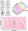 RFID Kids Wallets for Girls, Little Girls Wallet for Kids, Cute Wallet for Teen Girls, Toddler Wallet for Girls with Magic Sticker, Teen Girl Wallet with Coin Pocket (Rainbow Glitter 01)