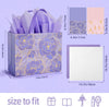 YANGTE 2 Pack 13" Large Beautiful Gift Bags Set with Greeting Card and Tissue Paper, Reusable Non-Woven Gift Wrap Bags with Handle for Presents of Any Birthday, Weddings, Mothers Day & Special Moments