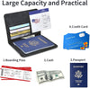 Passport Holder, Passport Cover with Credit Card Slot and Boarding Pass Slot Combo, Passport Wallet Case Book Travel Must Have, RFID Blocking Leather Travel Accessories, Black
