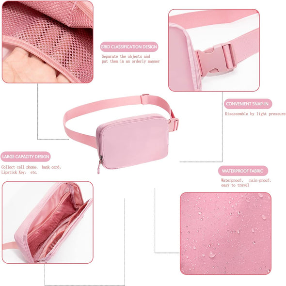 Belt Bag Fanny Pack Crossbody Bags for Women Everywhere Belt Bag (Pink)