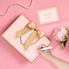 JMANNI Gift Bags, 1PCS Gift Bags Large with Ribbon and 1 Greeting Cards 2 Tissue Paper, Portable Paper Gift Bag with Handles, Birthday Gift Bags,Present Bags for Wedding Party Mothers Day. 12.6''X9.84''X4''(Pinkgolden)