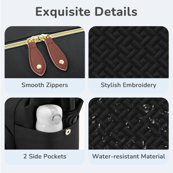 Diaper Bag Tote, Baby Bag Travel Diaper Tote Bag with Pacifier Case, Cute Maternity Hospital Baby Stylish Diaper Tote for Mom Dad Medium Size, Black