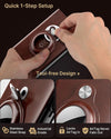 Mens Wallet Card Holder for Airtag: Leather Smart Wallet for Men Compatible with Apple Air Tag, RFID Blocking, Slim, Minimalist - 9-14 Card Capacity | ID Window | Cash Slot (Brown)
