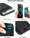 For Magsafe Wallet, Strongest Magnetic Wallet, for Iphone Wallet Magsafe with 2 Card Slots, Magnetic Card Holder Wallet for Iphone 16/15/14/13/12 Series, Vegan Leather, Fit 7 Cards, Black Carbon Fiber